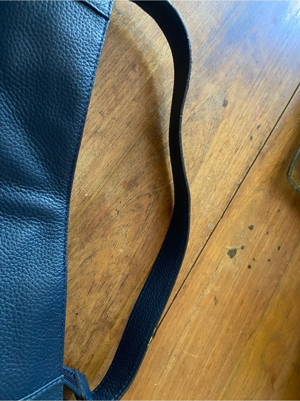 Michael Kors Dark Blue Pebbled Leather Hobo with Tassel and Gold Hardware
